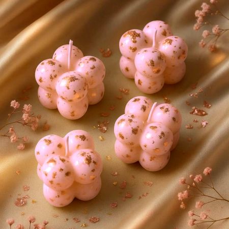 Handmade Foil Bubble Soy Wax Home Candle Set of 4